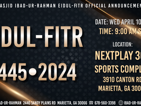 Masjid Ibad-ur-Rahman Official Eidul Fitr Announcement 1445 2024